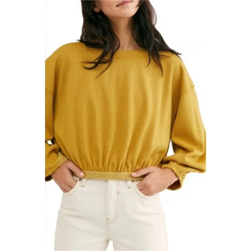 Free People Cuddle Bubble Cropped Pullover Size XSmall